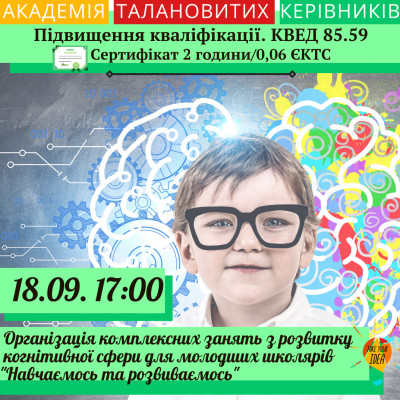 Організація комплексних занять з розвитку когнітивної сфери